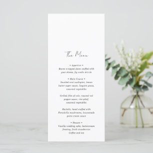 Modern Black and White Minimalist Wedding Menu