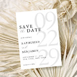 Modern Black and White Minimalist Wedding Save The Date<br><div class="desc">Easily personalise your wedding save the date cards with this editable template. Features minimal elegant typography design in black and white colour.</div>