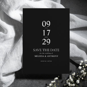 Modern Black and White Minimalist Wedding Save The Date