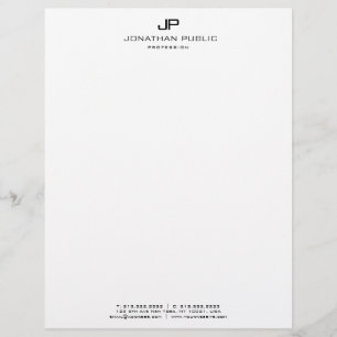 Modern Black And White Monogram Basic Template Custom Letterhead