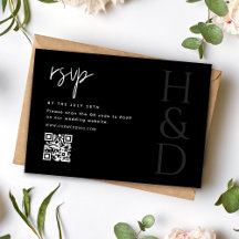 Modern Black and White Monogram Minimalist Wedding