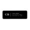 Modern Black and White Monogram Return Address
