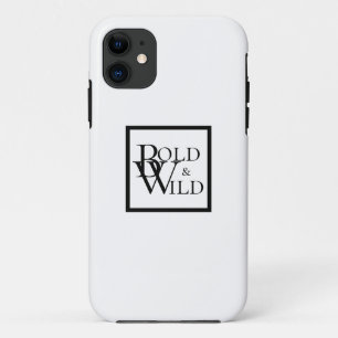 Modern Black And White Monograms Typography Design iPhone 11 Case