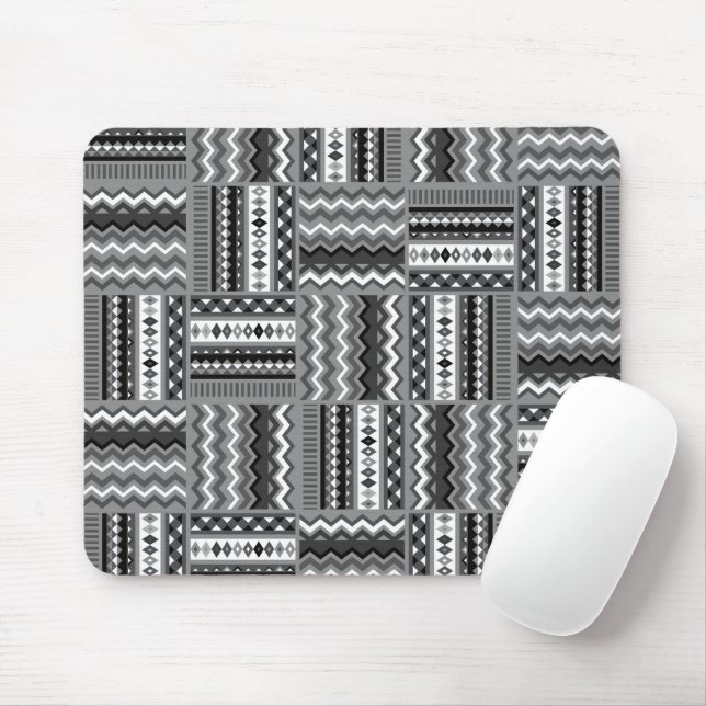 Modern black and white mouse mat (With Mouse)