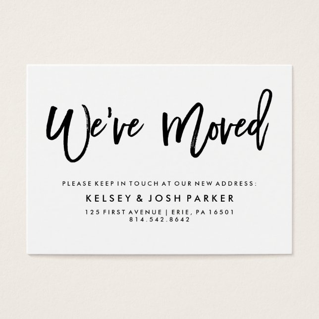 Modern Black and White New Address Insert (Front)