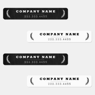Modern Black and White On Company Name Labels
