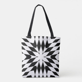 Modern Black and White Optical Illusion Geometric Tote Bag