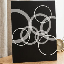 Modern black and white overlapping circles