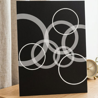 Modern black and white overlapping circles poster