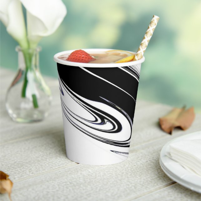 Modern Black and White Paper Cups (Insitu)