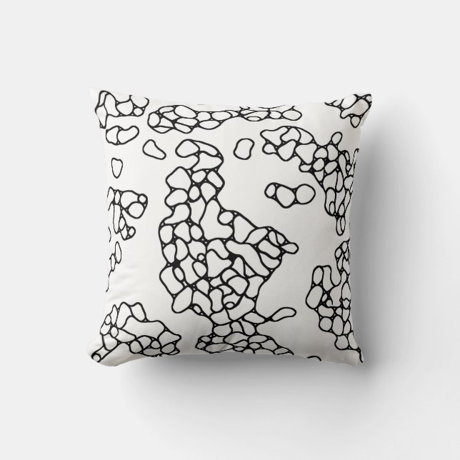 Modern Black and White Pattern Cushion (Front)