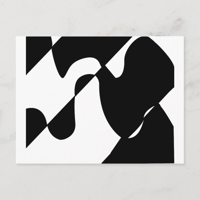Modern Black and White Pattern Postcard (Front)