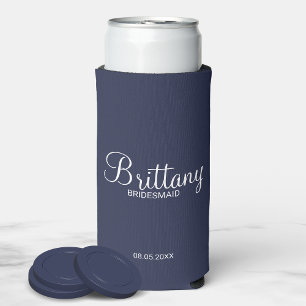 Modern Black and White Personalised Bridesmaids Se Seltzer Can Cooler