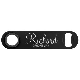 Modern Black and White Personalised Groomsman
