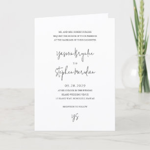 Modern Black and White Photo Chic Wedding Invitation