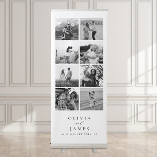Modern Black and White Photo Gallery Wedding Retractable Banner