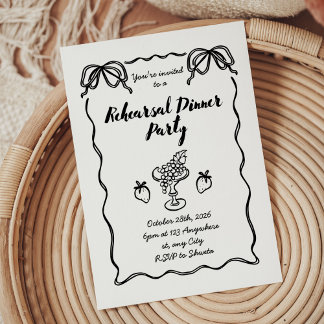 Modern Black and White Photo Rehearsal Dinner Invitation