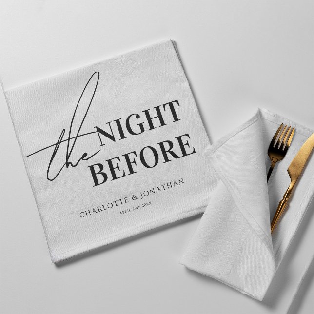 Modern Black and White Photo Rehearsal Dinner Napkin (Creator Uploaded)