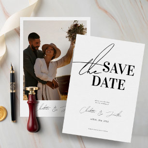 Modern Black and White Photo Save the Date