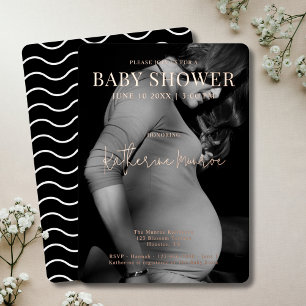 Modern Black and White Photo Script Baby Shower