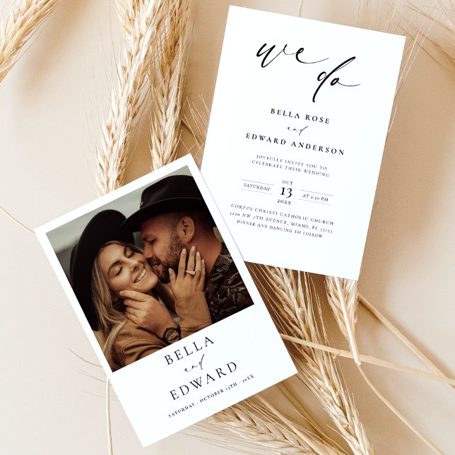 Modern Black And White Photo Wedding Invitation (Creator Uploaded)
