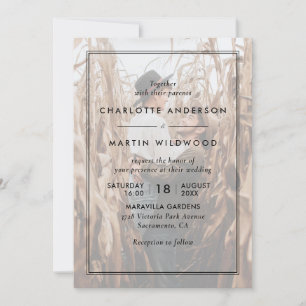 Modern Black and White Photo Wedding Invitation