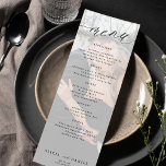 Modern black and white photo wedding menu<br><div class="desc">Simple minimalistic black and white trendy romantic calligraphy script custom wedding menu card template with custom photo overlay.          Easy to personalise with your text and 2 pictures.</div>