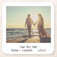 Modern Black and White Photo Wedding Save the Date