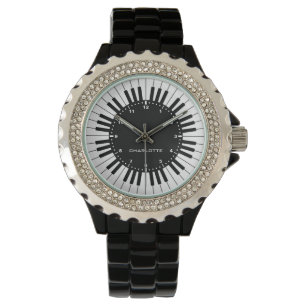Modern Black And White Piano Watch
