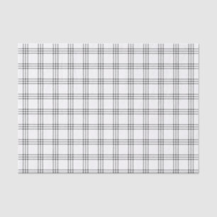 Modern Black and White Plaid Tissue Paper