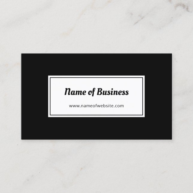 Modern Black and White Plain and Simple Website Business Card (Front)