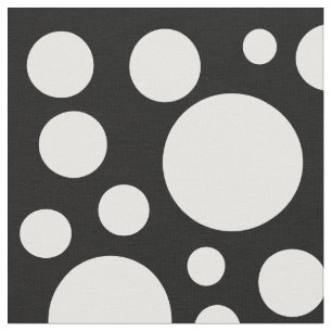 Modern Black and White Polka Dot Pattern Fabric