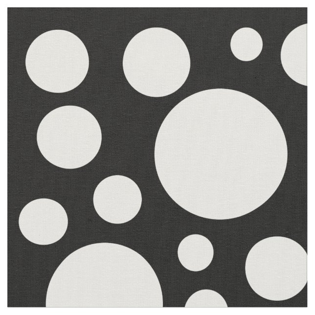 Modern Black and White Polka Dot Pattern Fabric (Close Up)