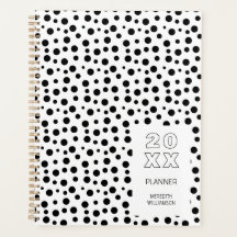 Modern Black And White Polka Dot Personalised