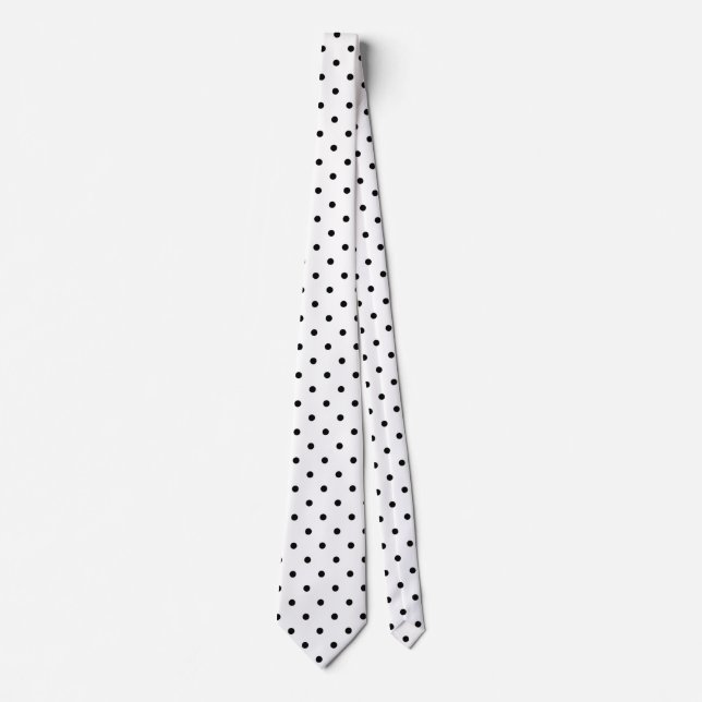 Modern Black And White Polka Dot   Tie (Front)