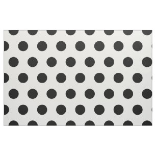 Modern Black and White Polka Dots Fabric