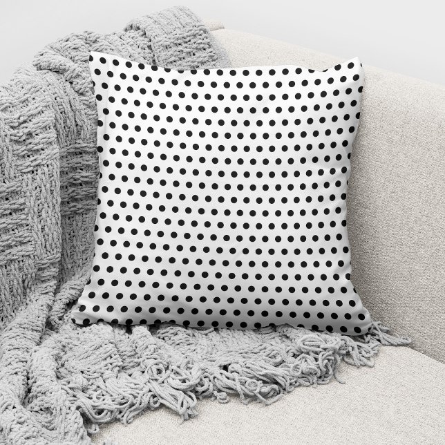 Modern Black And White Polka Dots Pattern Cushion (Creator Uploaded)