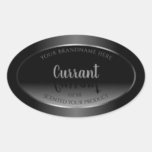 Modern Black and White Product Labels Silver Frame