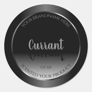 Modern Black and White Product Labels Silver Frame