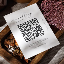 Modern Black and White QR Code Wedding