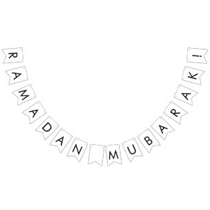 Modern Black and White Ramadan Mubarak Pennant Bunting