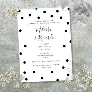 Modern Black and White Rehearsal Dinner Invitation
