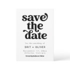 Modern Black And White Retro Wedding Save The Date