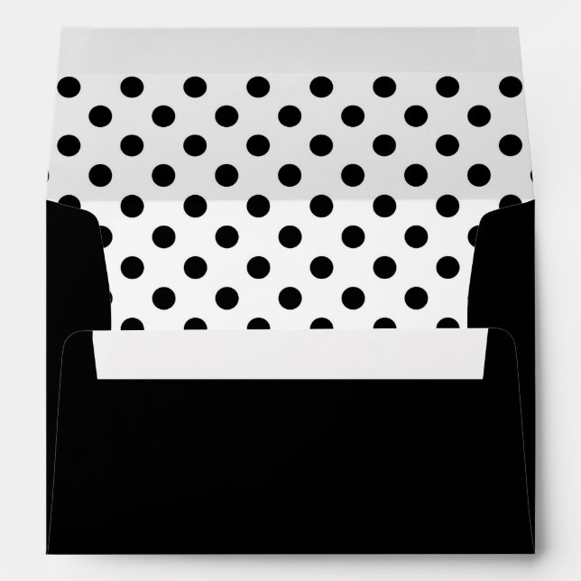 Modern Black And White Return Address Envelope (Back (Bottom))
