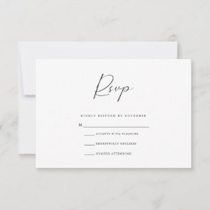 Modern Black and White RSVP Card