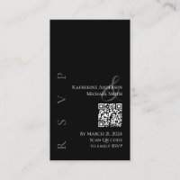 Modern Black and White RSVP with QR Code