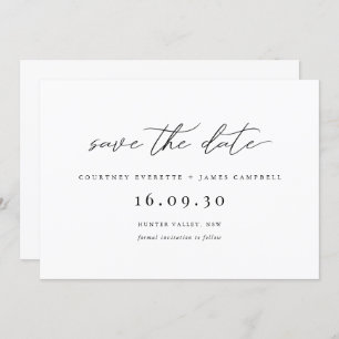 Modern black and white save the date invitation