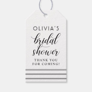 Modern Black and White Script Bridal Shower Gift Tags