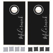 Modern Black And White Script Family Name