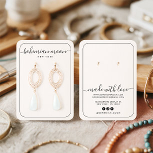 Modern black and white script jewellery display ca